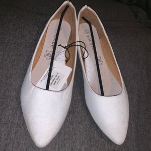 White ballet flats